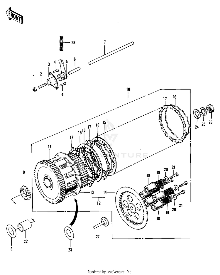 Clutch ('74-'75 F9-B/F9-C 350) Schematic