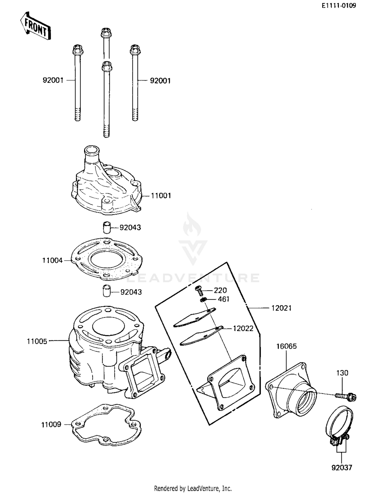 CYLINDER HEAD/CYLINDER/REED VALVE ('84 K