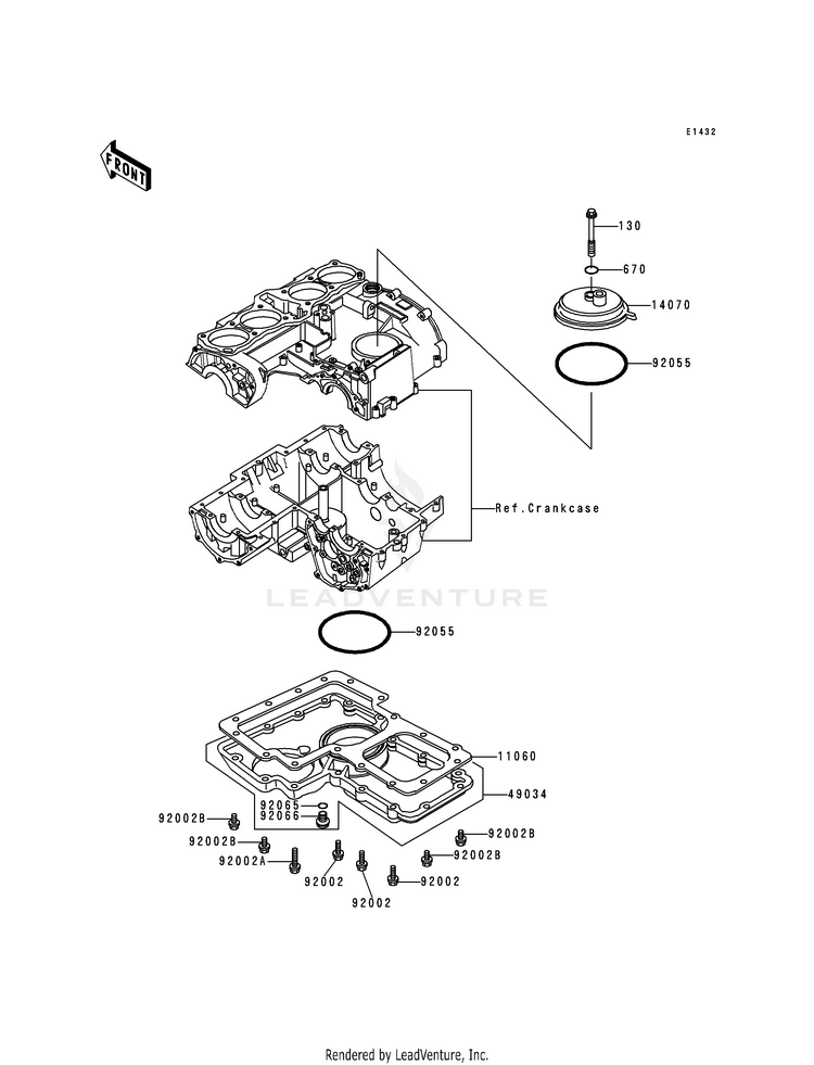 Breather Cover/Oil Pan Schematic