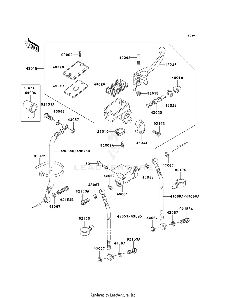 Front Master Cylinder (E10-E12) Schematic