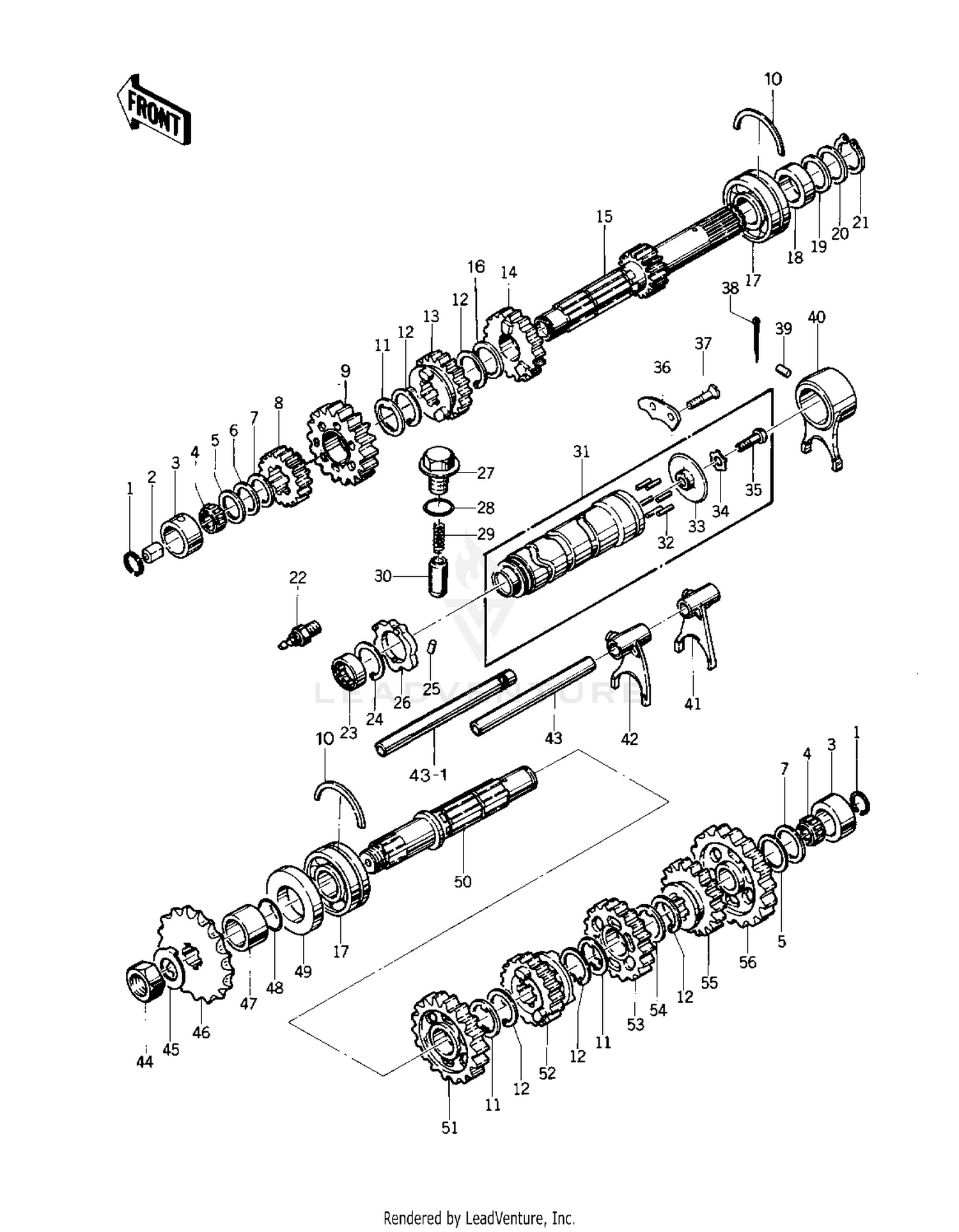 TRANSMISSION/CHANGE DRUM ('75 S)