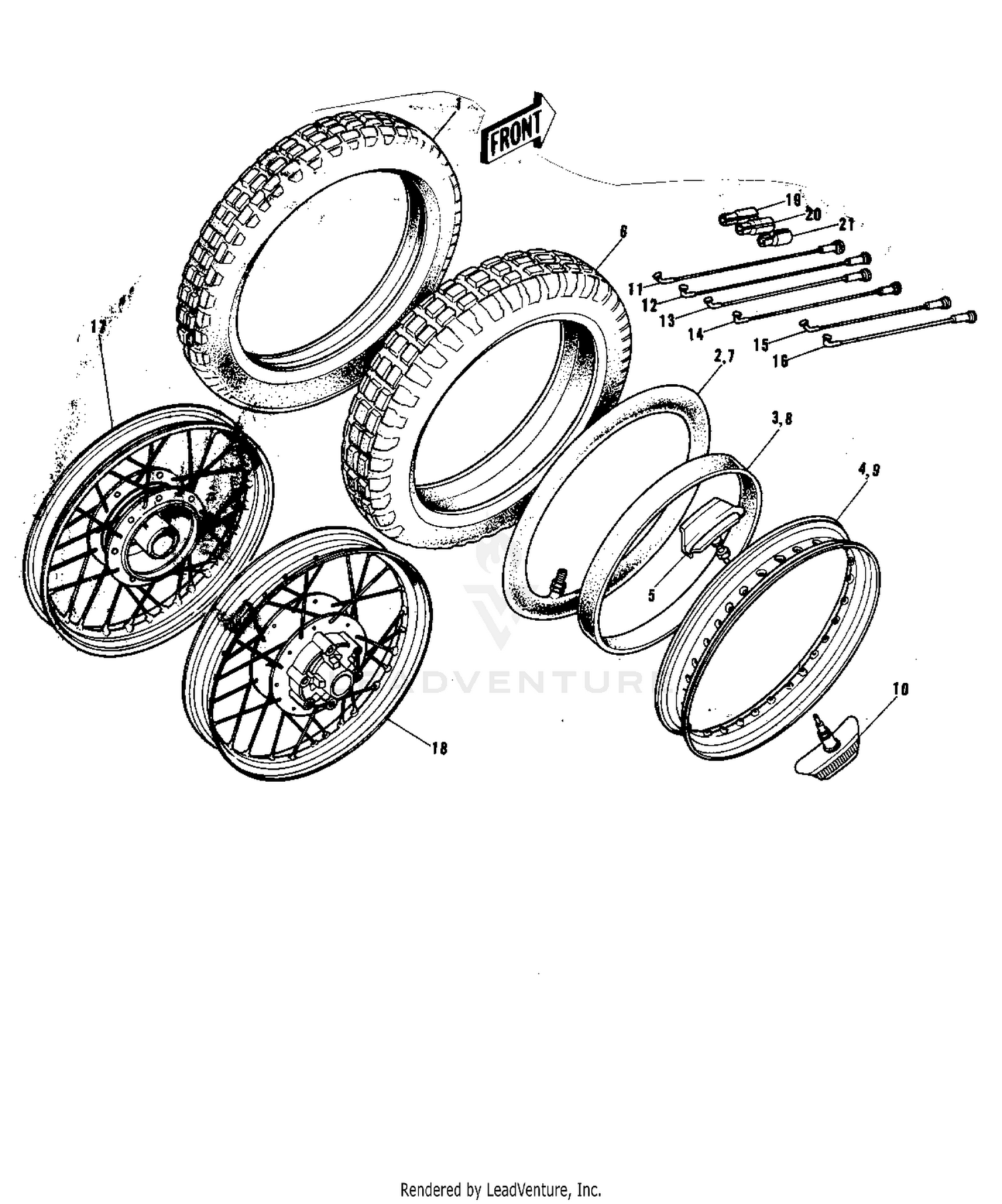 WHEELS/TIRES ('74-'75 F9-B/F9-C 350)