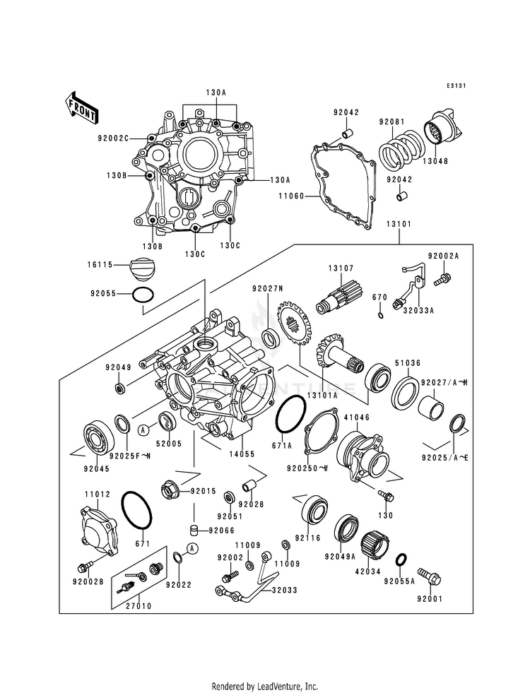 Front Bevel Gear Schematic