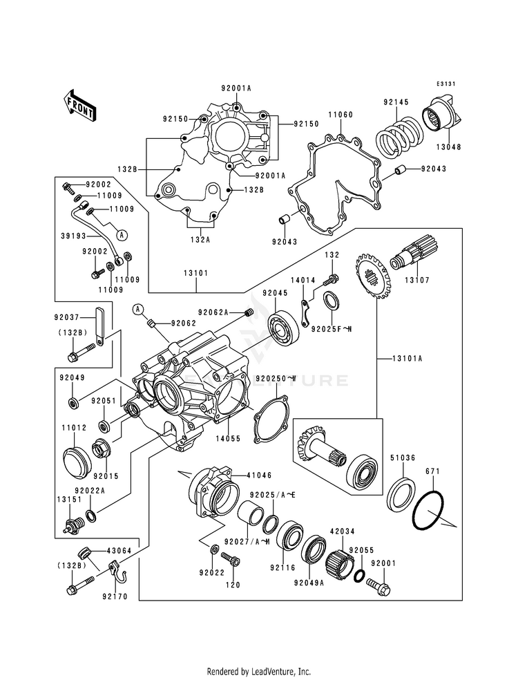 Front Bevel Gear Schematic