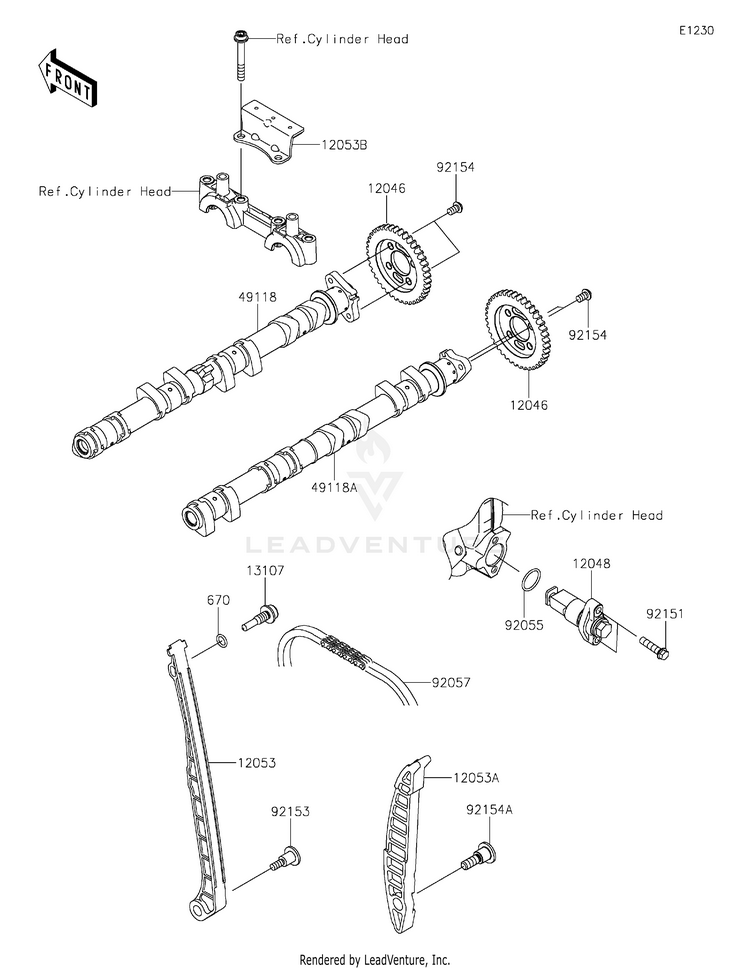 Camshaft(S)/Tensioner Schematic