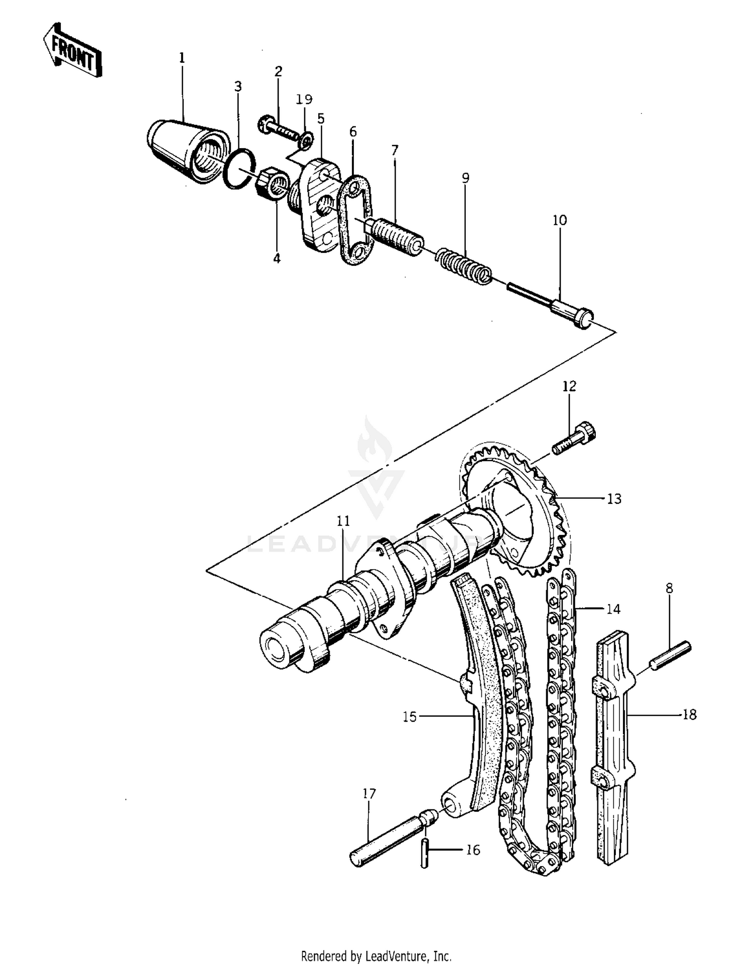 CAMSHAFT/CHAIN/TENSIONER ('76-'77 S2/S3)