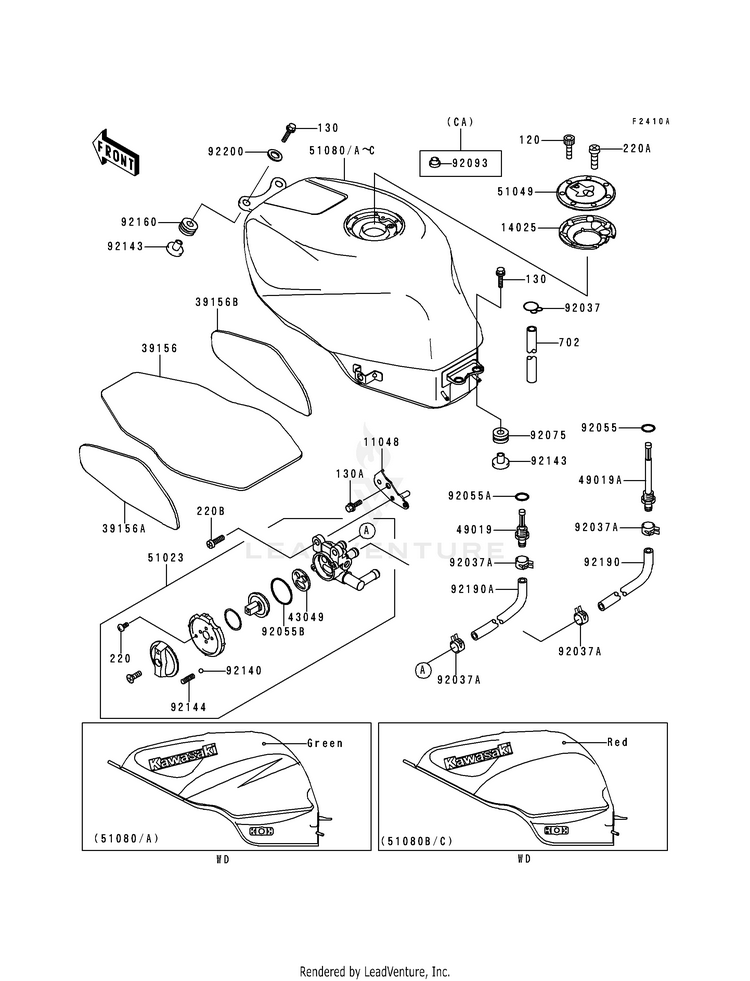 Fuel Tank (Zx600-F2) Schematic