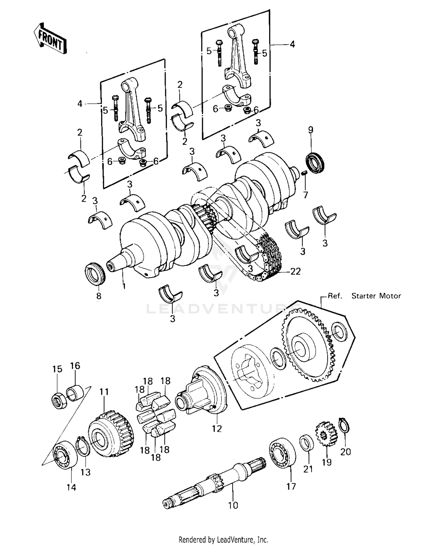 CRANKSHAFT/SECONDARY SHAFT ('80-'81 C1/C