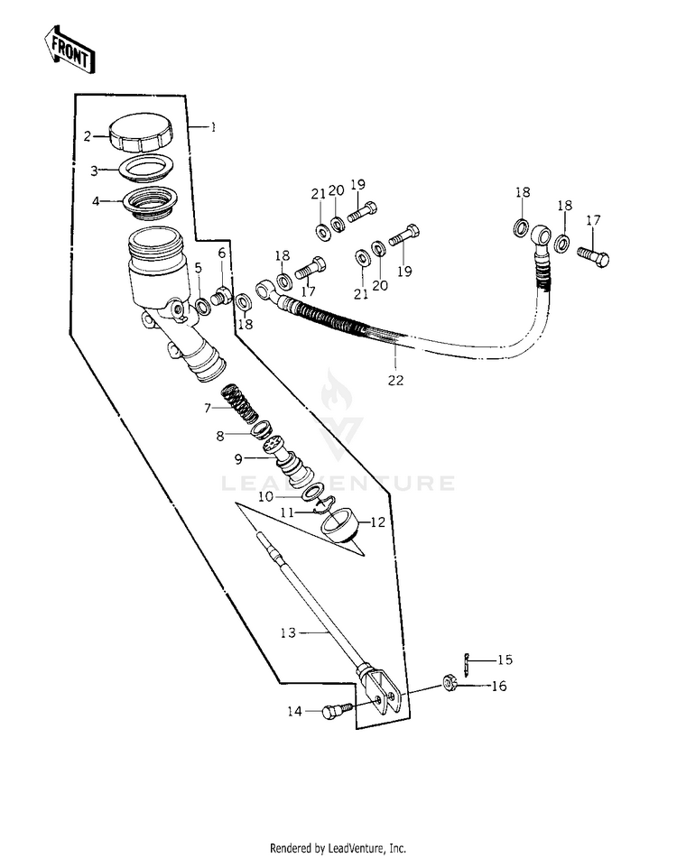 Rear Master Cylinder ('78 C1/C1a) Schematic