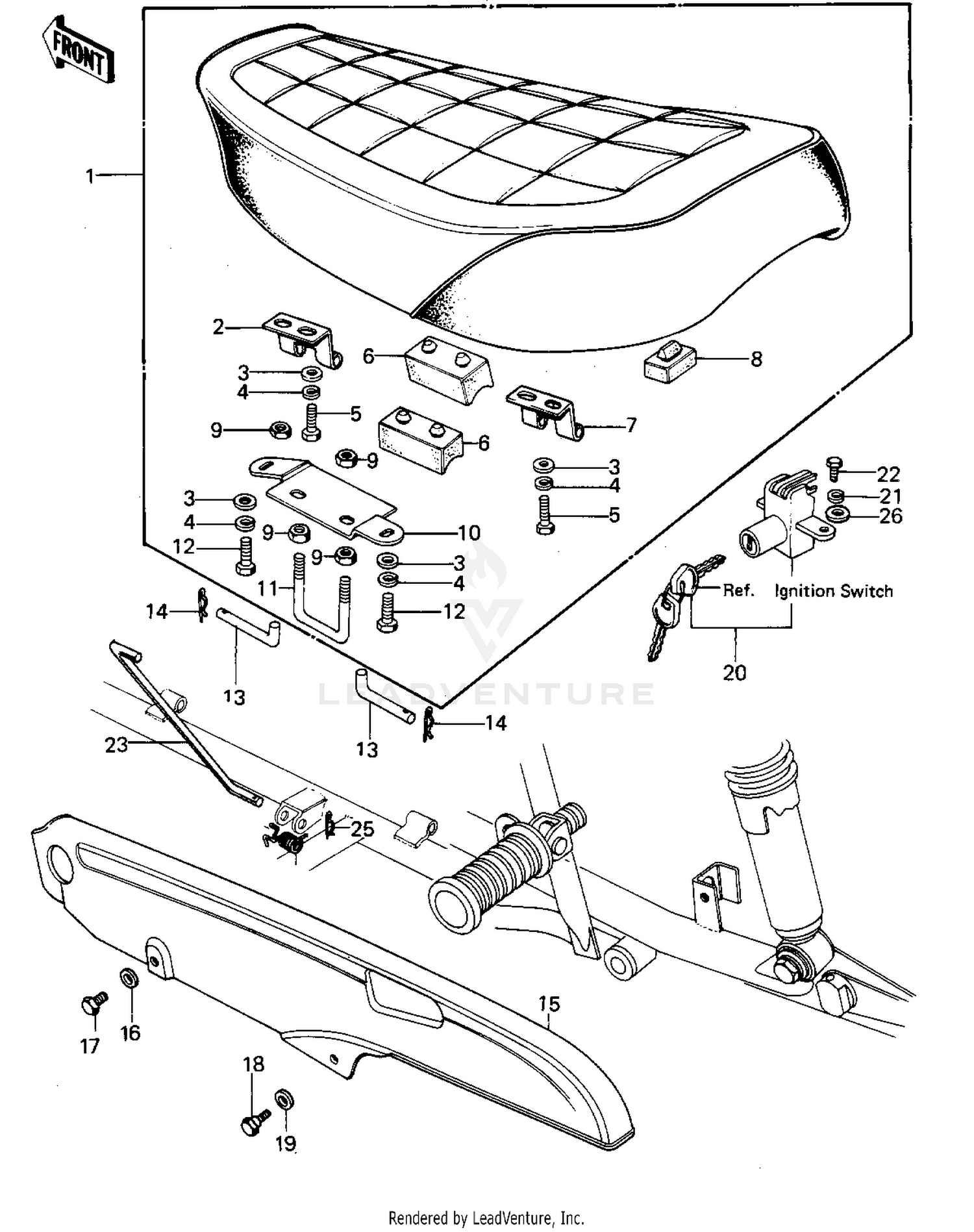 SEAT/CHAIN COVER ('77-'78 A1/A2/A2A)