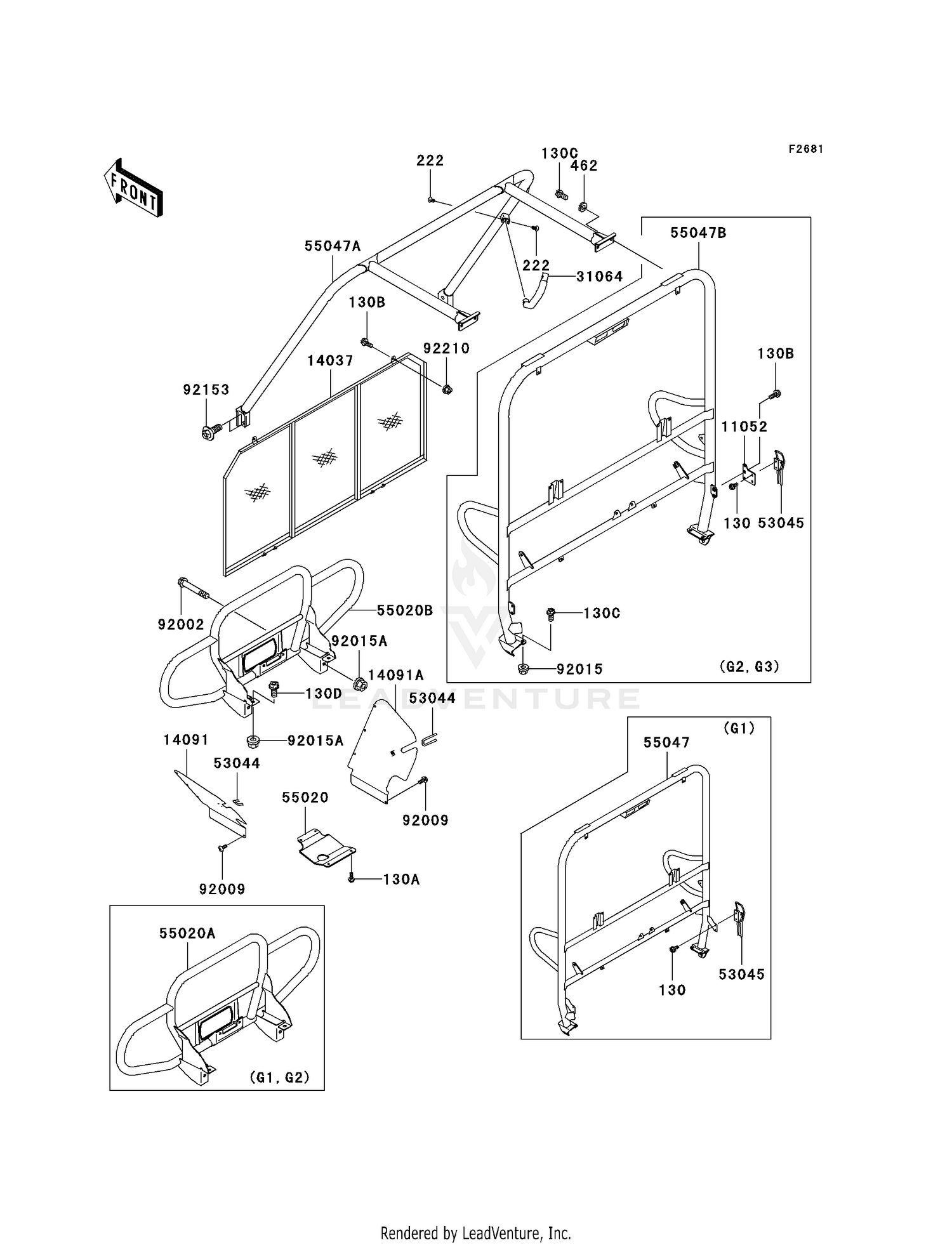 GUARDS/CAB FRAME (KAF620-G1-G3)