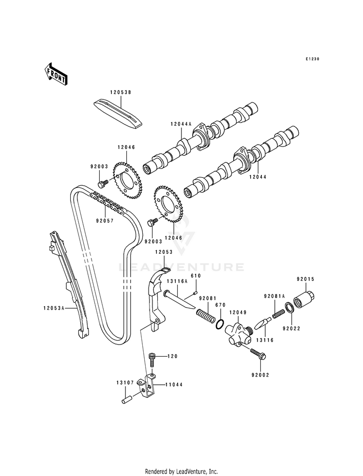 Camshaft(S)/Tensioner Schematic