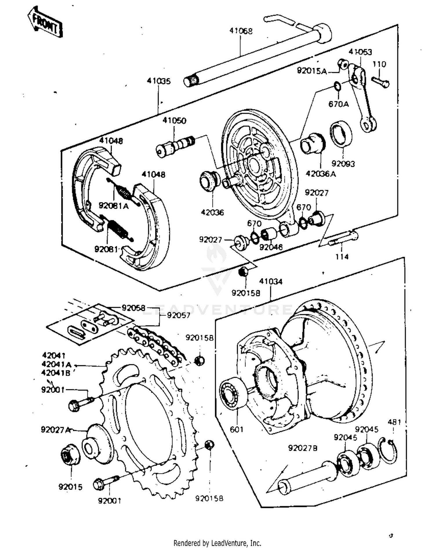 REAR HUB/BRAKE/CHAIN ('81-'82 A2/A3)