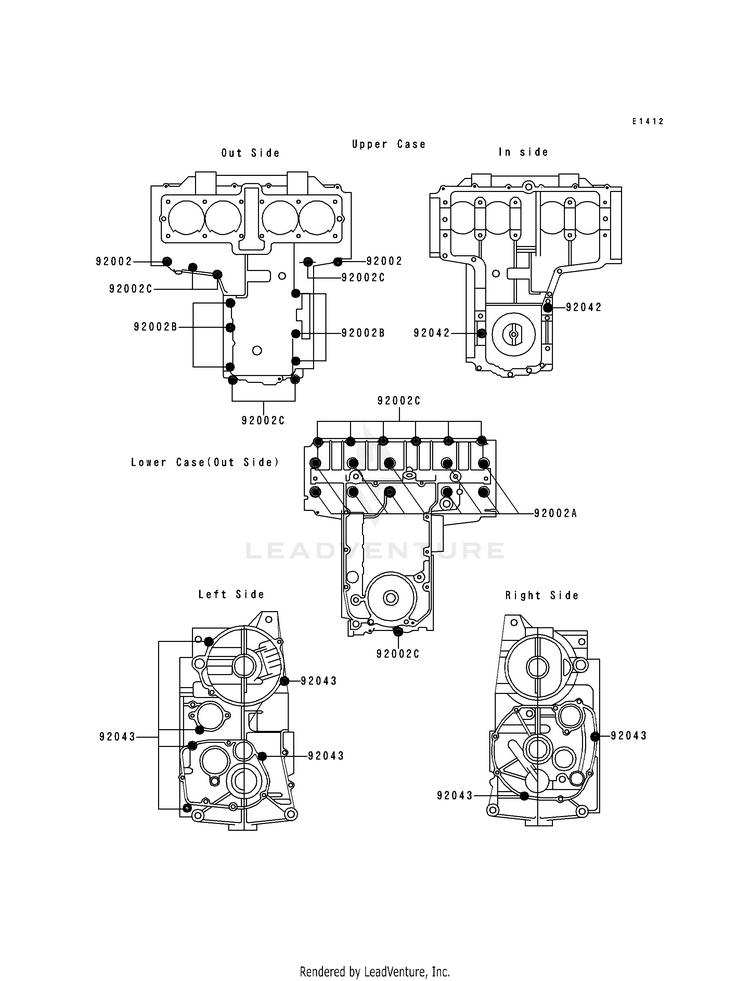 Crankcase Bolt Pattern Schematic