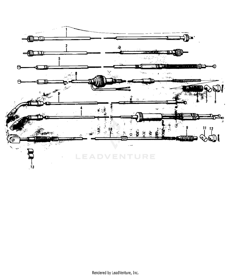 Cables ('72-'73 F9/F9-A 350) Schematic