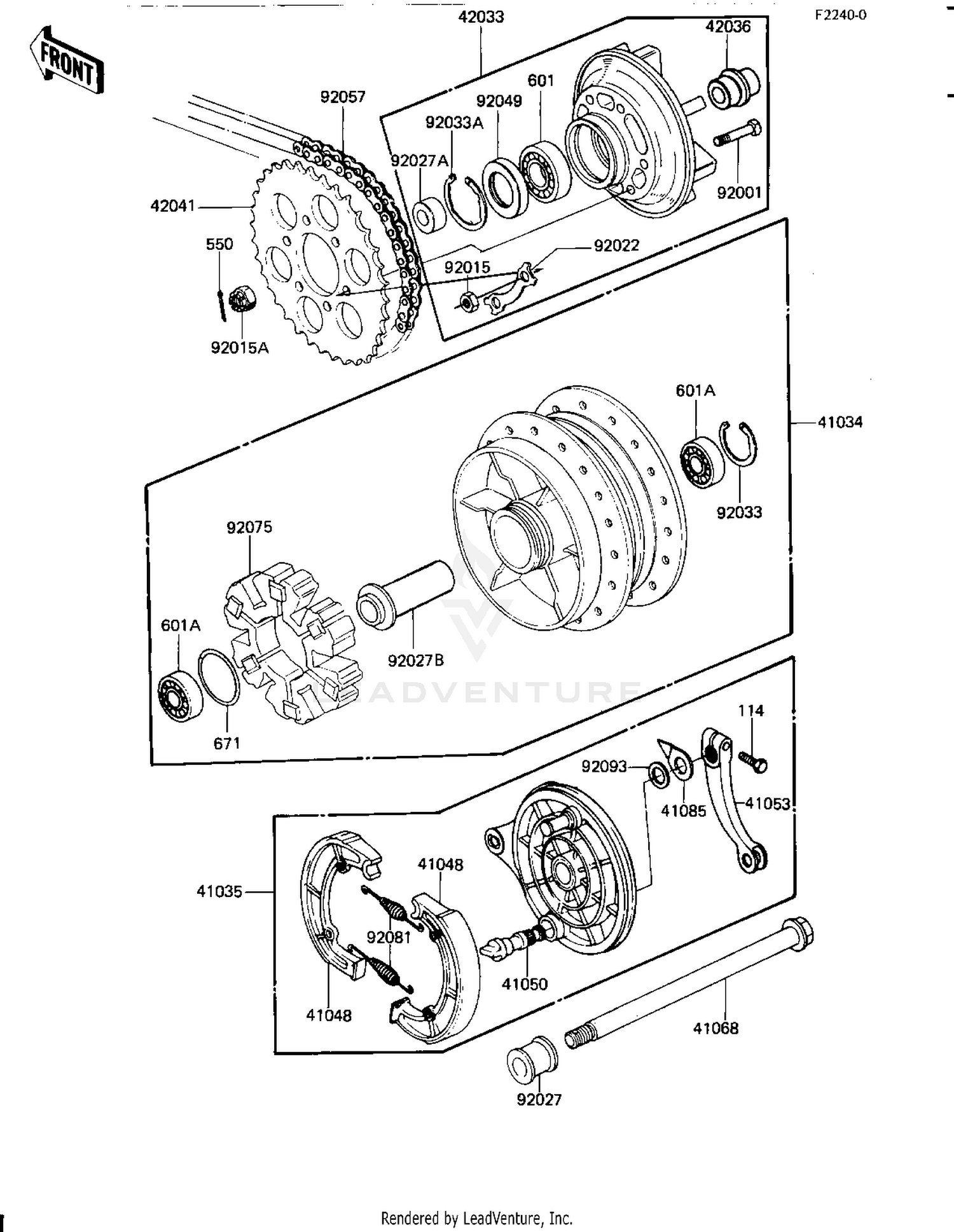 REAR HUB/BRAKE/CHAIN ('81-'82 H1/H2)