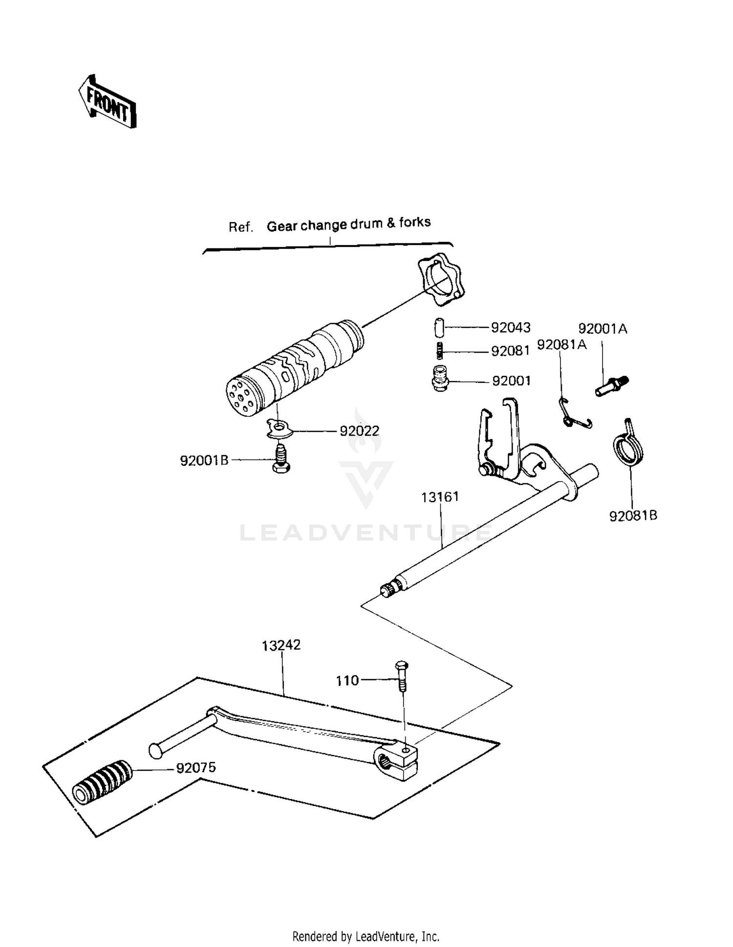 GEAR CHANGE MECHANISM ('81 -'82 KZ750-E2
