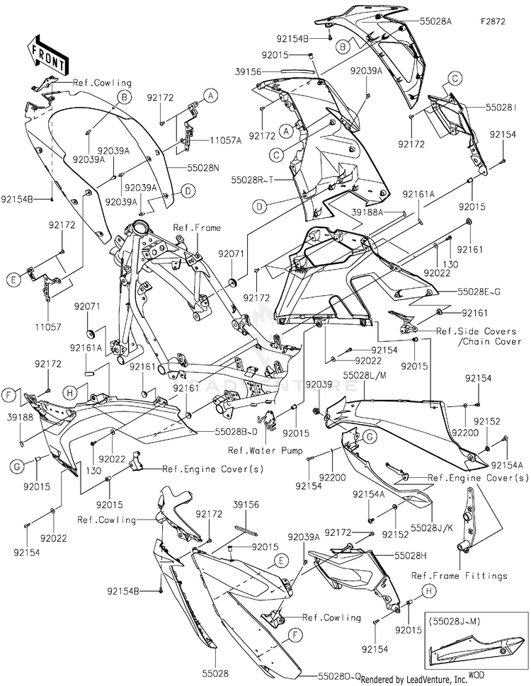 Cowling Lowers(Gjf/Gkf) 2 EX400GKF Ninja 400 ABS (2019) Schematic