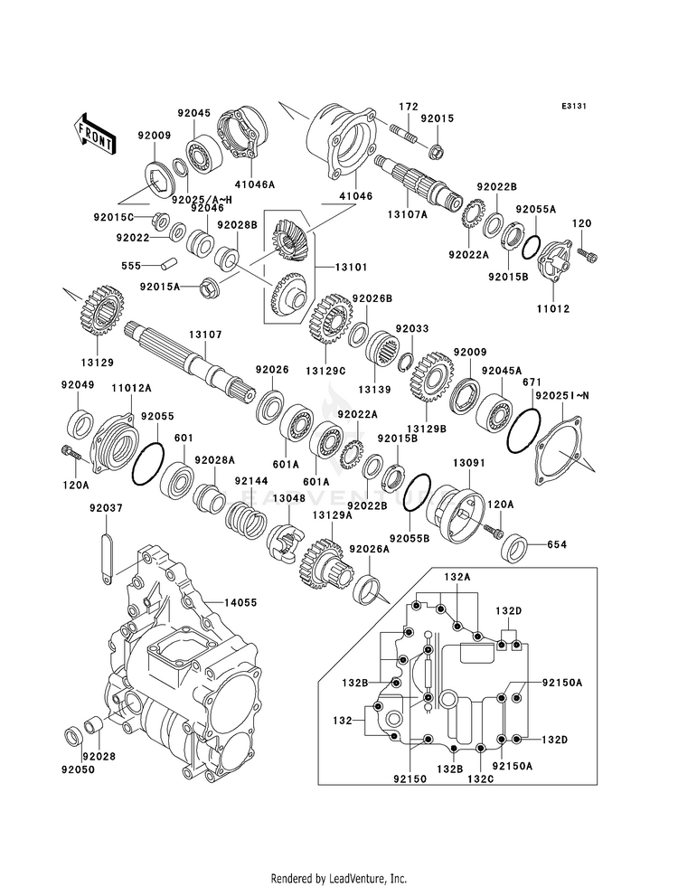 Front Bevel Gear Schematic