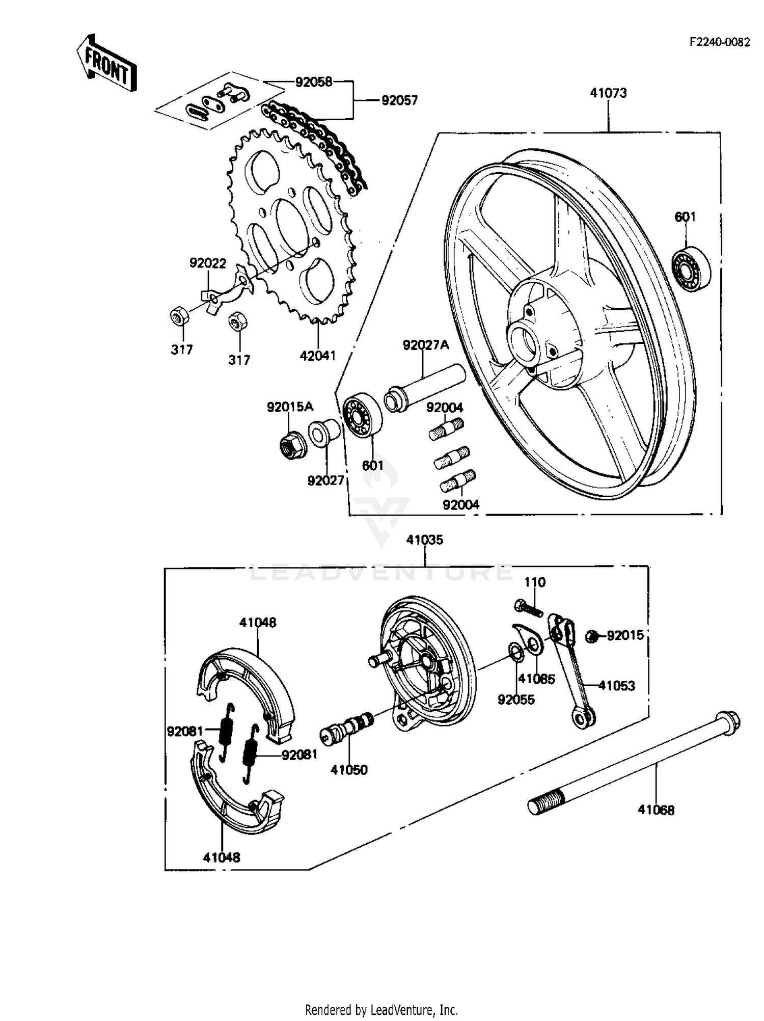 REAR WHEEL/HUB/BRAKE/CHAIN
