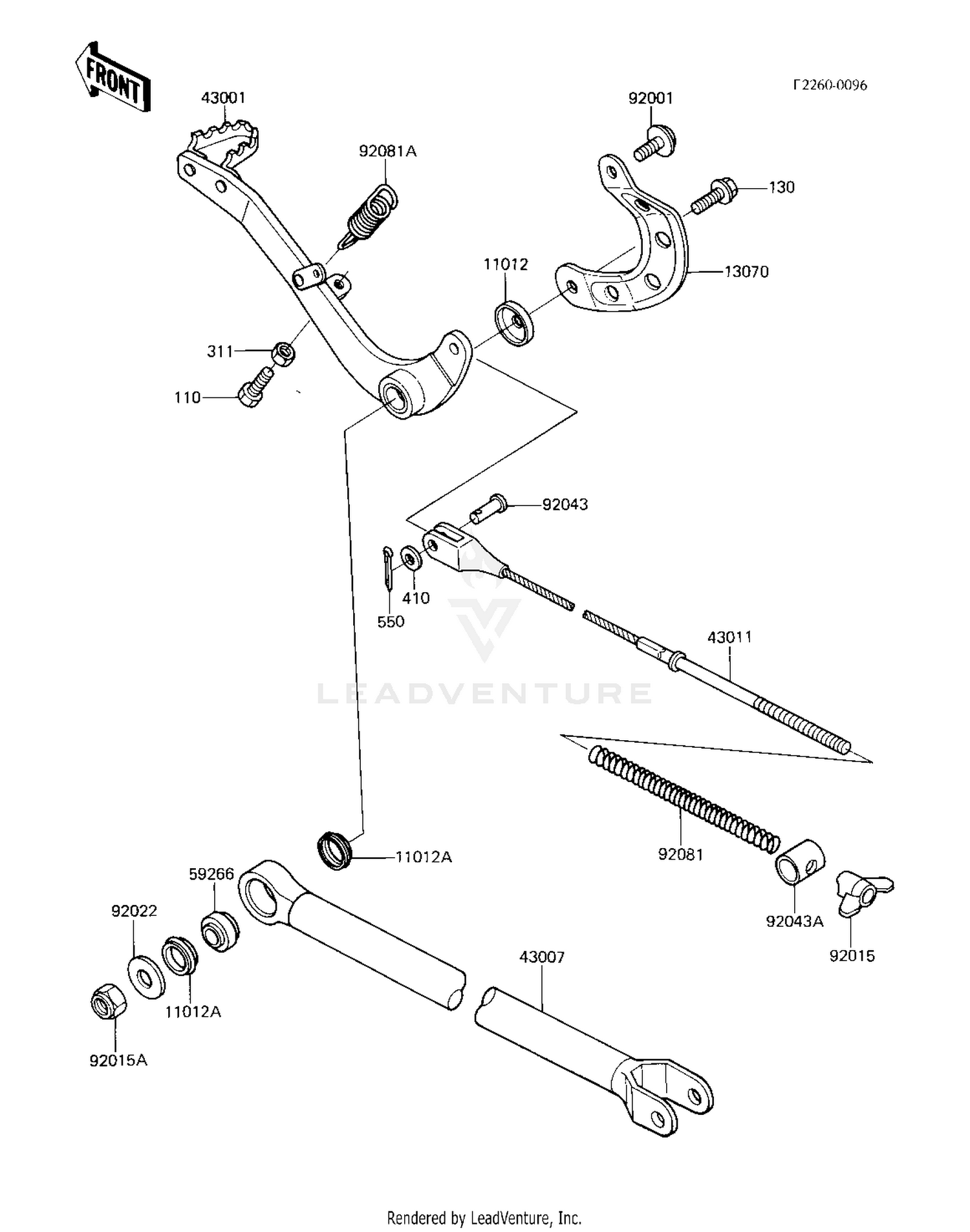 BRAKE PEDAL/TORQUE LINK ('83 KX250-C1)