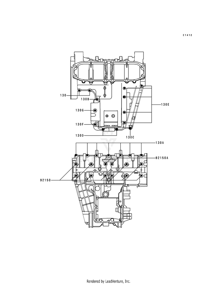 Crankcase Bolt Pattern Schematic