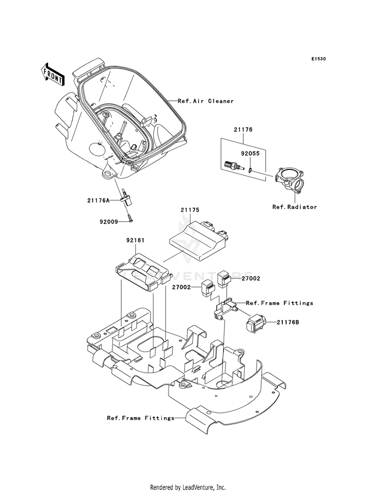 Fuel Injection KVF750E8F Brute Force 750 4x4i Hardwoods Green HD (2008) Schematic