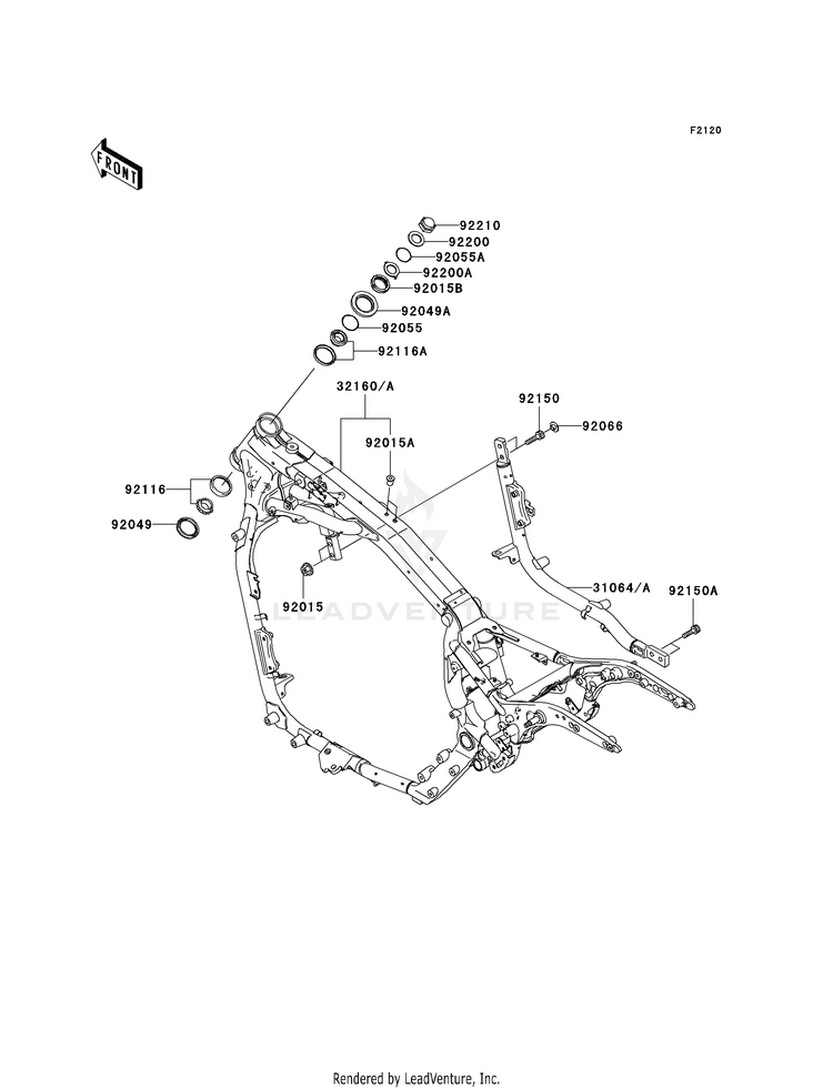Frame VN1600D8F Vulcan 1600 Nomad (2008) Schematic