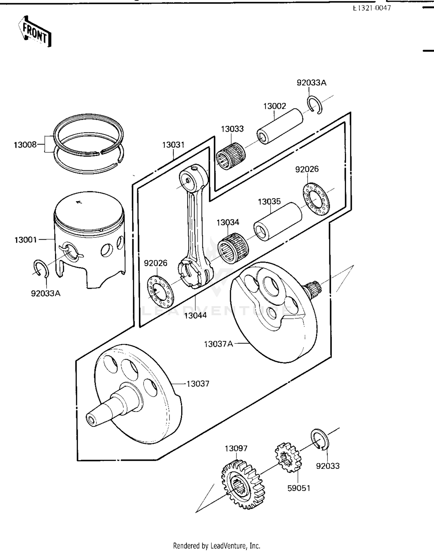 CRANKSHAFT/PISTON ('84 KX250-C2)