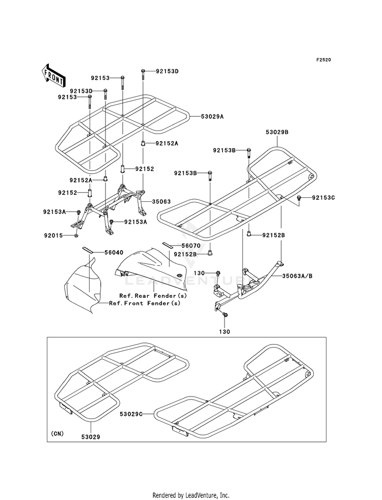Carrier(S)(G6f-G9f) KVF650G8F Brute Force 650 4x4i Hardwoods Green HD (2008) Schematic