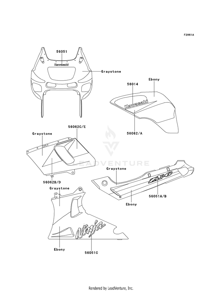 Decals (Ebony/Graystone)(Zx600-E7) Schematic