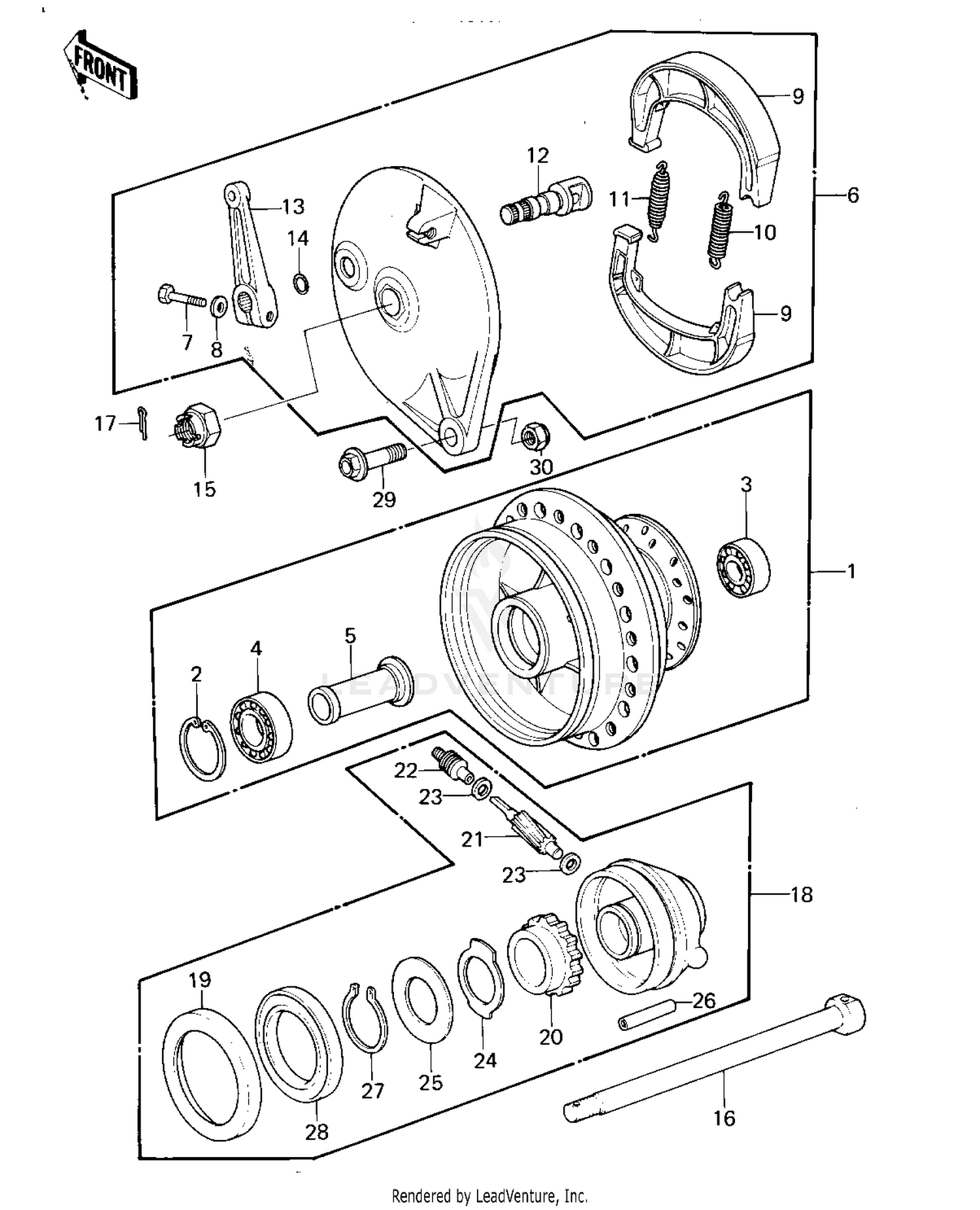 FRONT HUB/BRAKE