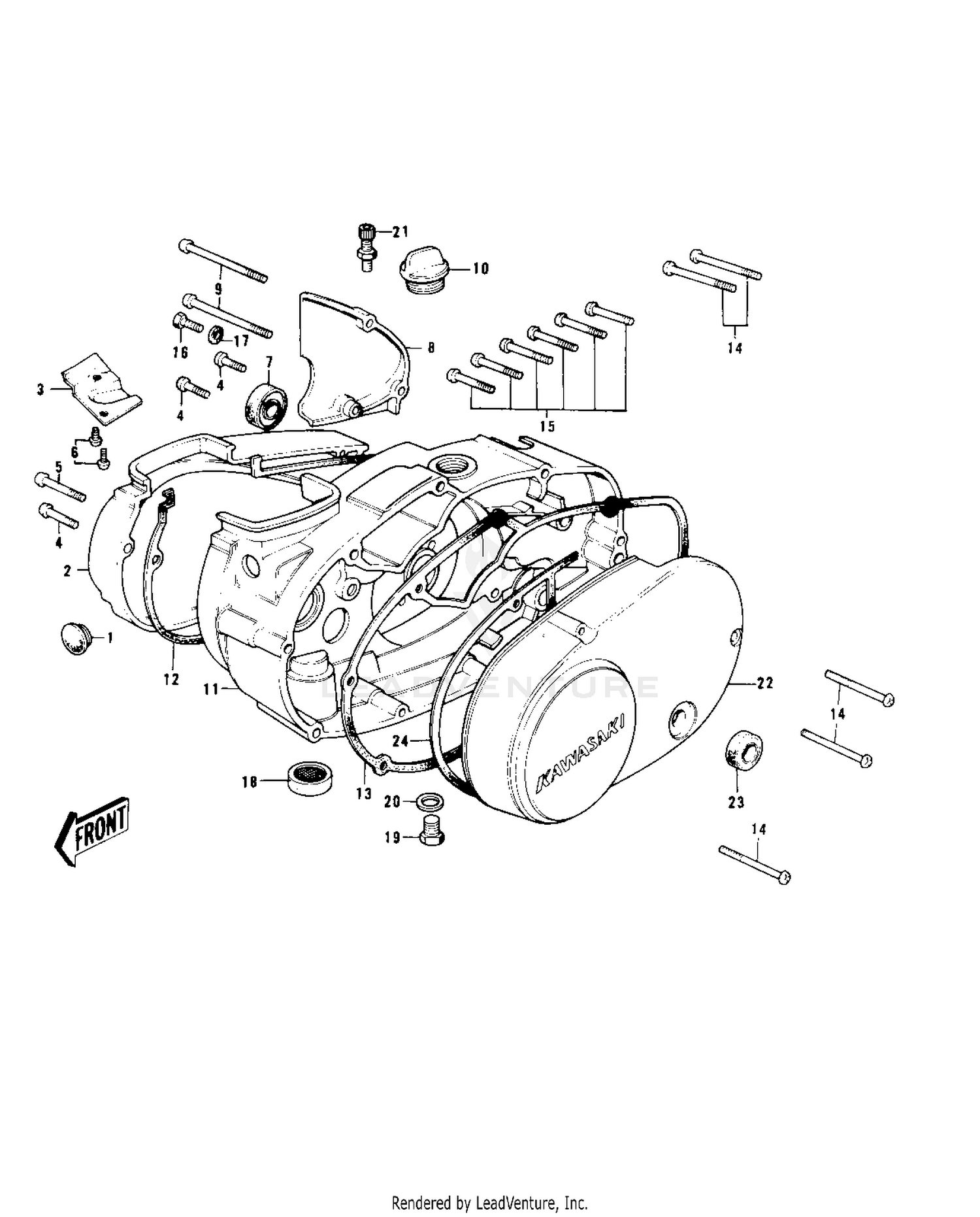 ENGINE COVERS ('74-'75 MC1M/MC1M-A)