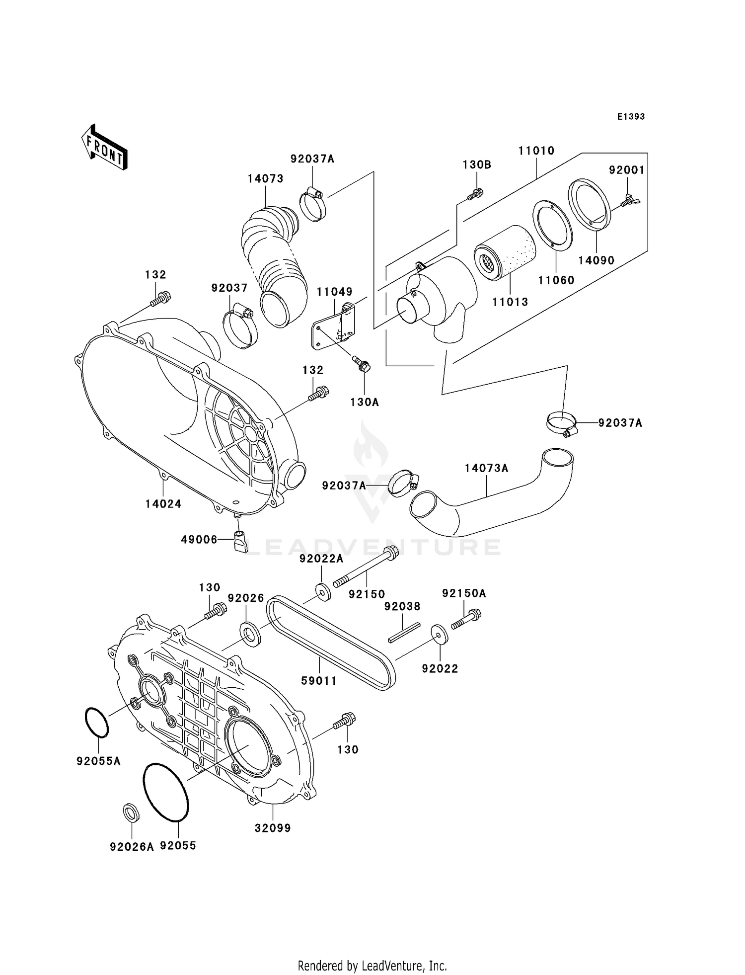 CONVERTER COVER/DRIVE BELT
