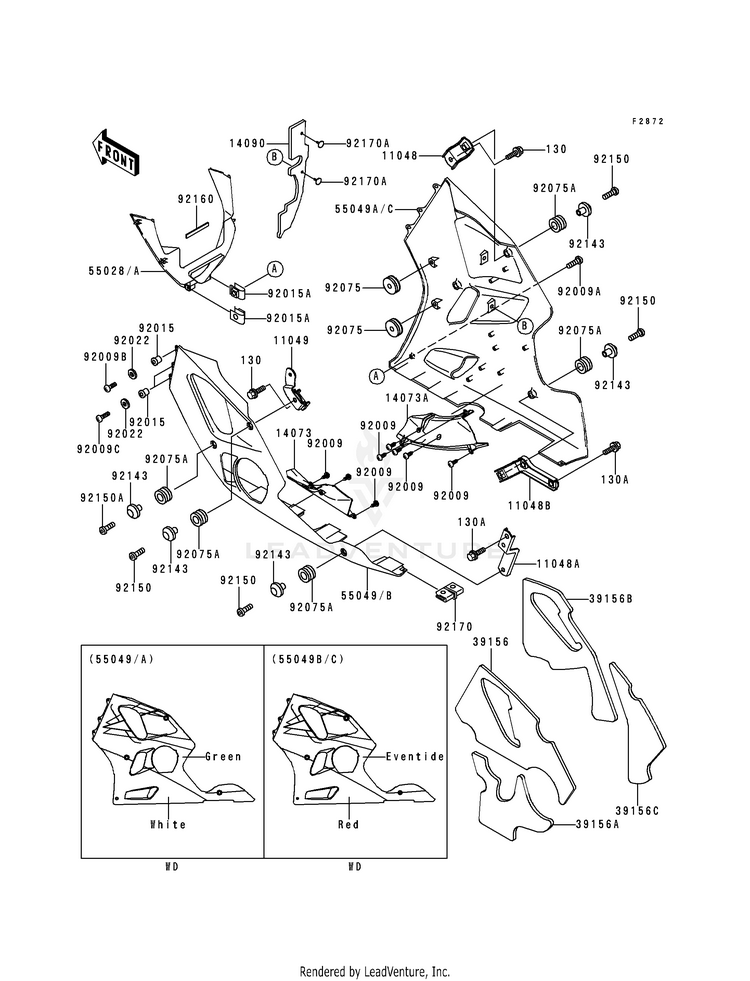 Cowling Lowers (Zx600-F1) Schematic