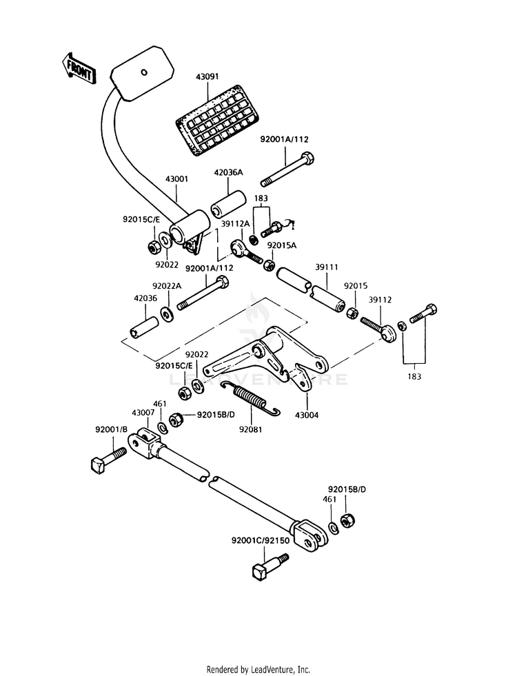 Brake Pedal/Torque Link Schematic