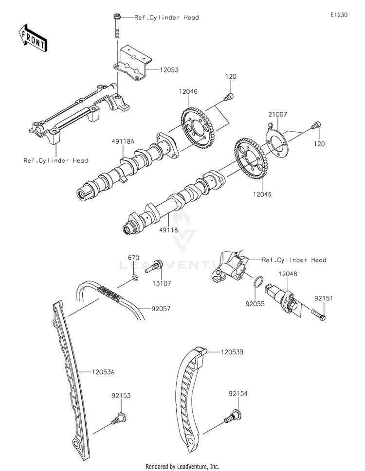 Camshaft(S)/Tensioner Schematic