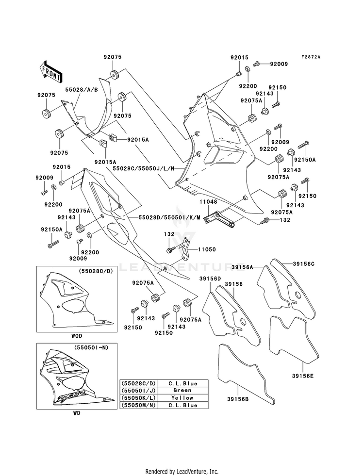 Cowling Lowers (Zx600-J2) Schematic