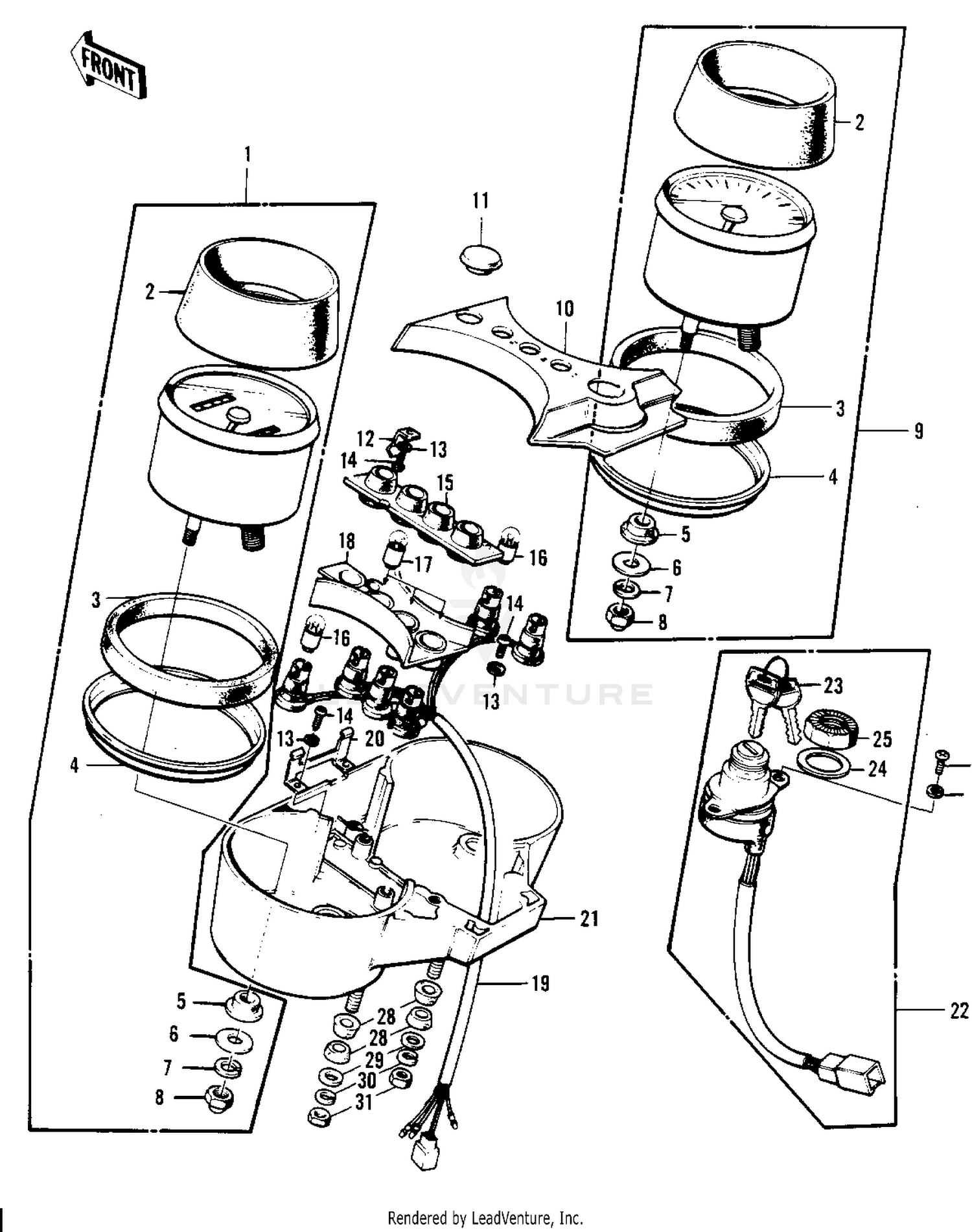 METERS/IGNITION SWITCH ('74-'75 S3/S3-A)