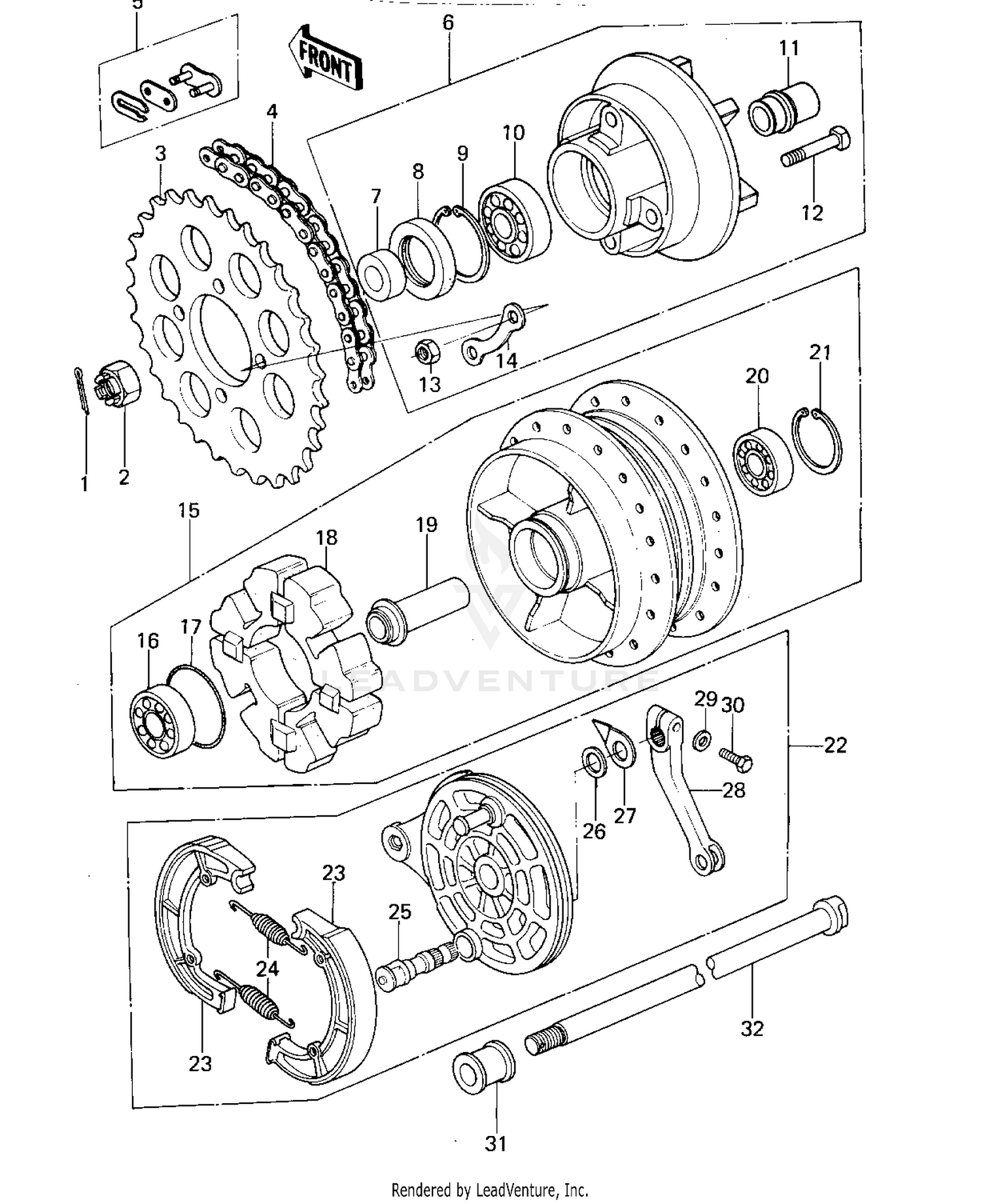 REAR HUB/BRAKE/CHAIN