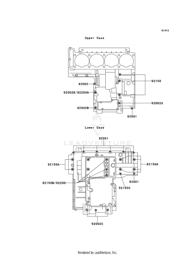 Crankcase Bolt Pattern Schematic