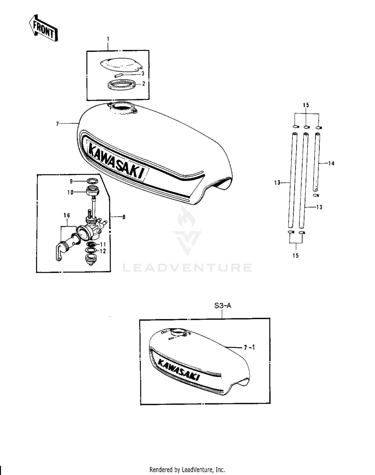 FUEL TANK ('74-'75 S3/S3-A)