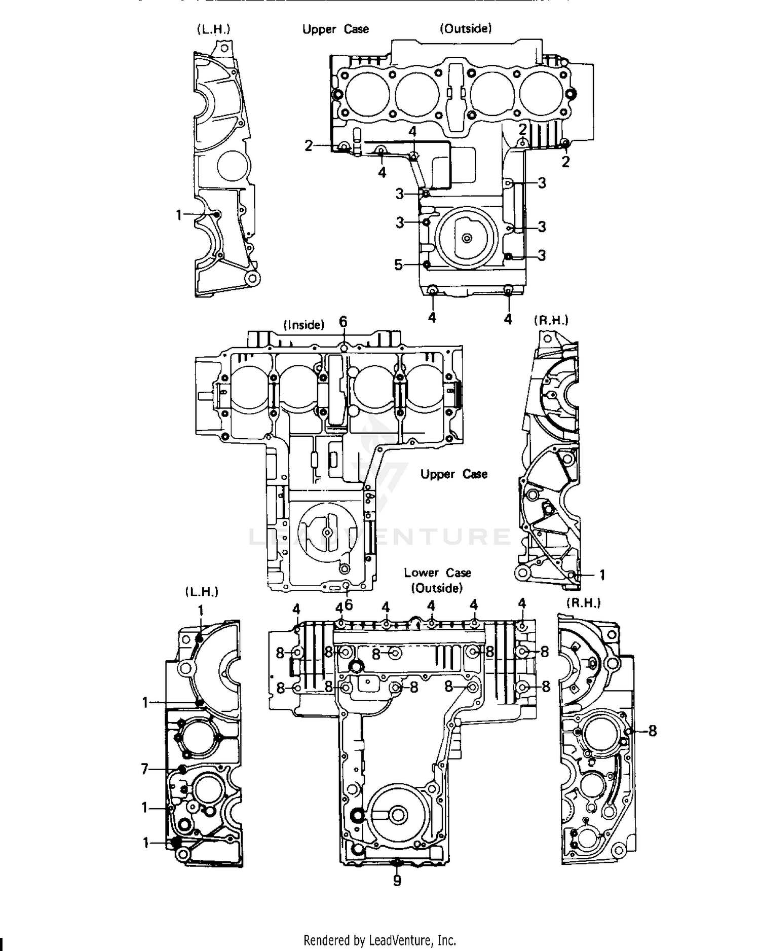 CRANKCASE BOLT & STUD PATTERN