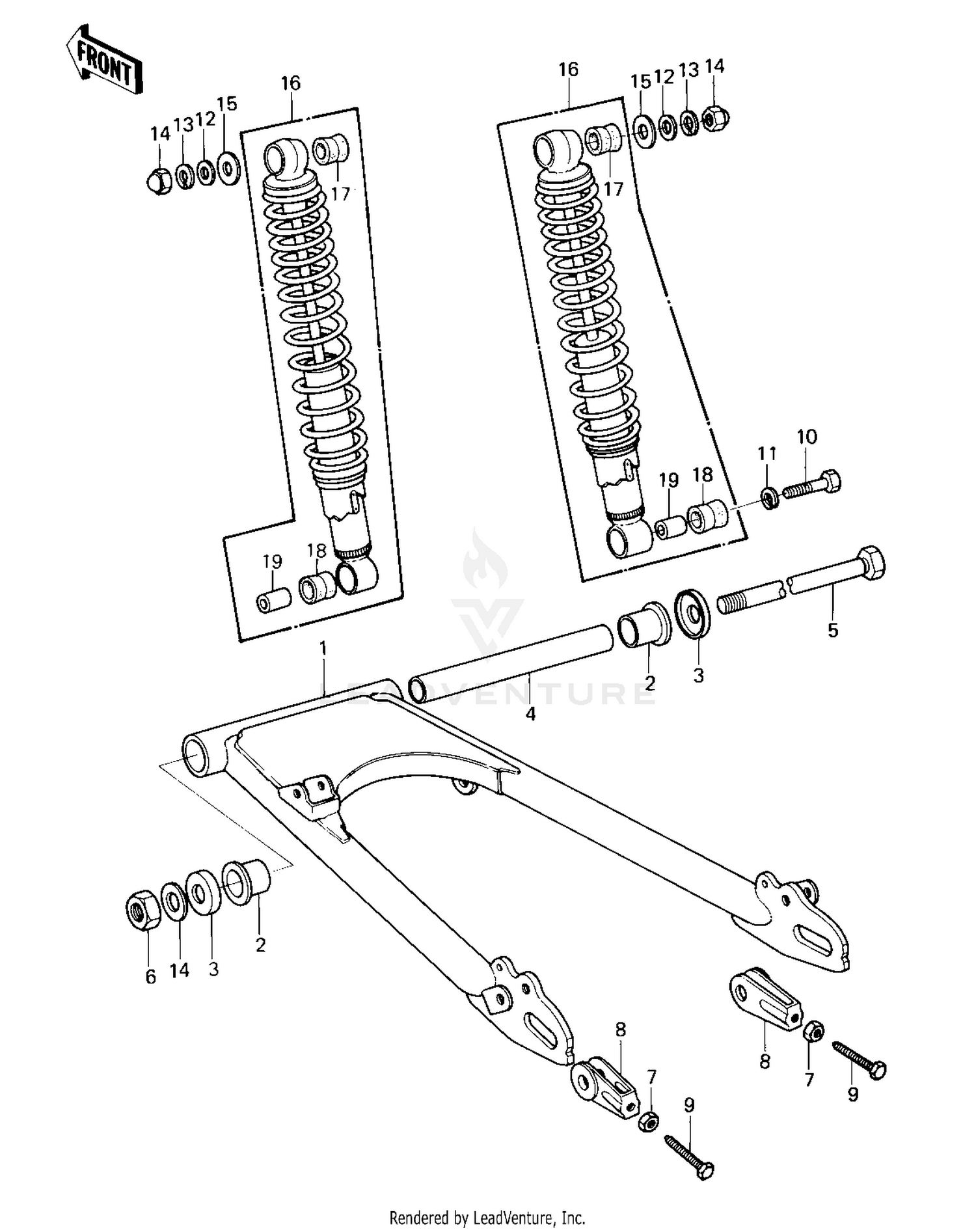SWING ARM/SHOCK ABSORBERS ('80 D1)