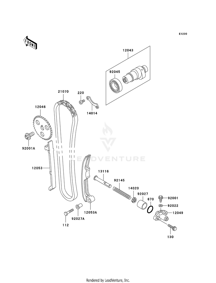 Camshaft(S)/Tensioner Schematic