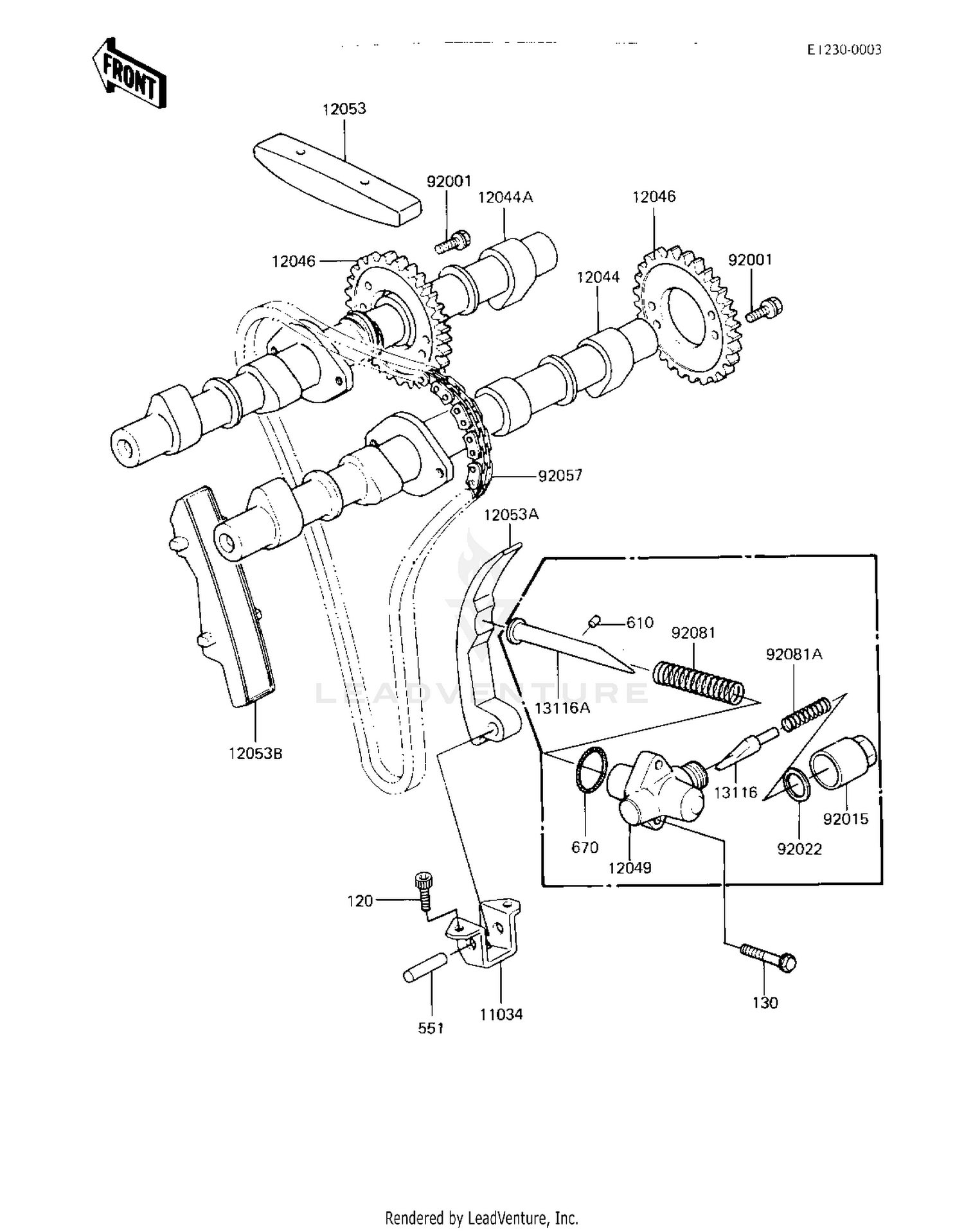 CAMSHAFTS/CHAIN/TENSIONER ('82-'83 A3/A4