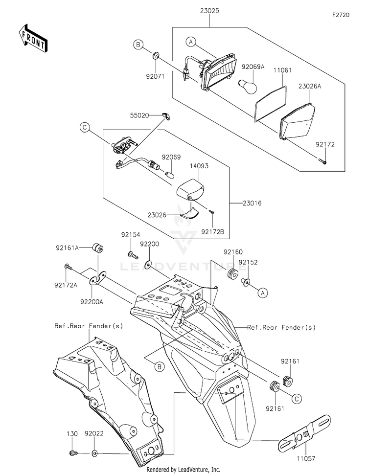 Taillight(S) KL650HNFAL KLR650 Adventure (2022) Schematic