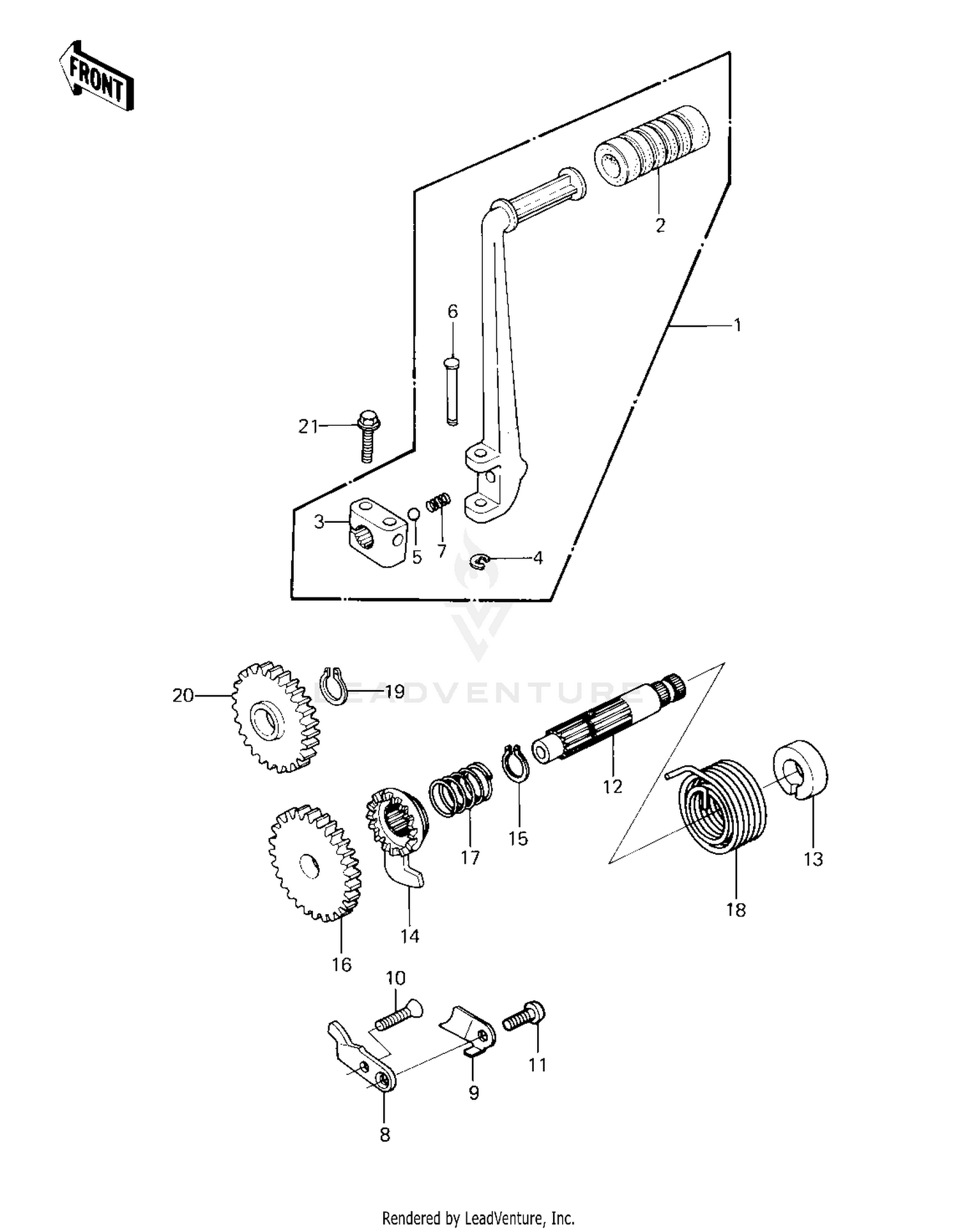 KICKSTARTER MECHANISM ('81 KX80-C1)