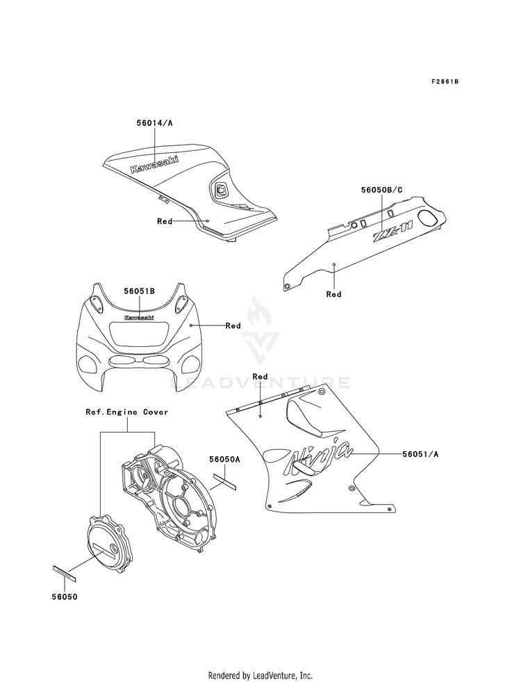 Decals (Red)(Zx1100-D5) Schematic