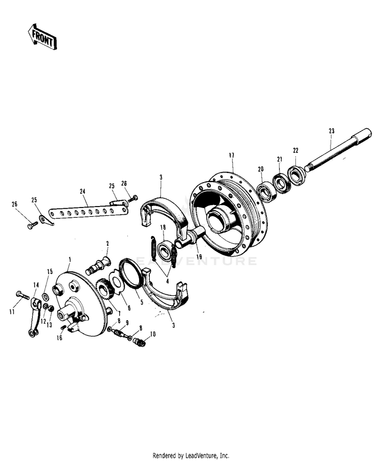 Front Hub/Brake Schematic
